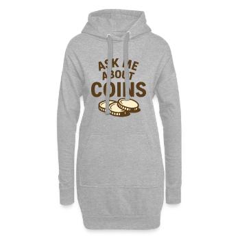 Demandez-moi ce que vous voulez faire avec la détection de métaux avec les pièces - Sweat-shirt à capuche long Femme - gris chiné - Devant