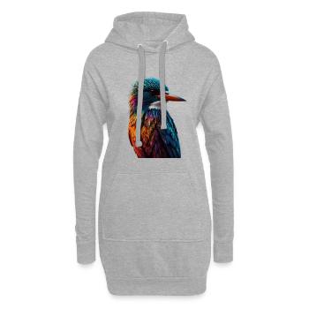 Bunter Eisvogel Farbenspiel - Hoodie-Kleid - Grau meliert - Vorne