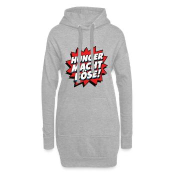 La faim rend le mal - Sweat-shirt à capuche long Femme - gris chiné - Devant