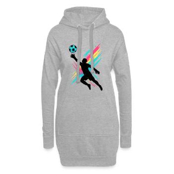 Bang de football coloré, art de football de rue - Sweat-shirt à capuche long Femme - gris chiné - Devant