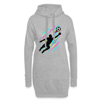 Torwart Action Kunst, Neon Fußball Design - Hoodie-Kleid - Grau meliert - Vorne