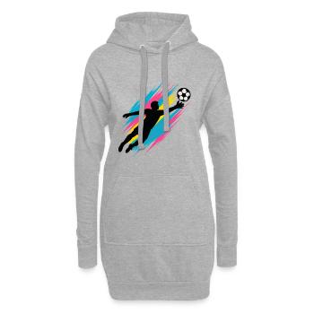 Neon Torwart Flug, Fußballfan Geschenk, bunt - Hoodie-Kleid - Grau meliert - Vorne