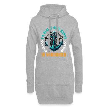 Mer du Nord JE NE SUIS VRAIMENT HEUREUX QUE DANS - Sweat-shirt à capuche long Femme - gris chiné - Devant