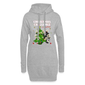 Christmas Challenge Accepts Dog - Hoodie Dress - heather grey - Front