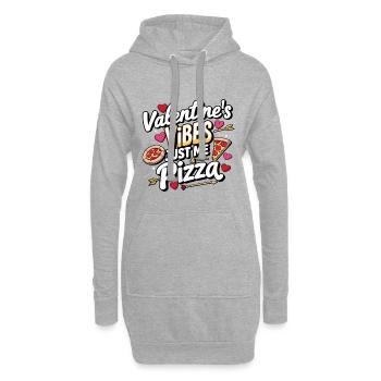 Valentins Vibes Pizza Liebe - Hoodie-Kleid - Grau meliert - Vorne