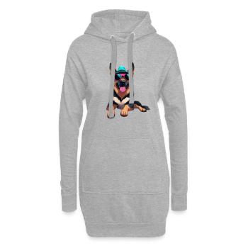 Chien de Berger Lunettes de Soleil - Sweat-shirt à capuche long Femme - gris chiné - Devant
