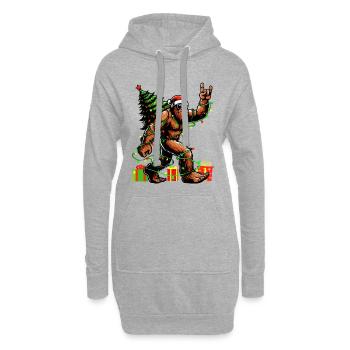 Bigfoot Weihnachtslicht-Held - Hoodie-Kleid - Grau meliert - Vorne