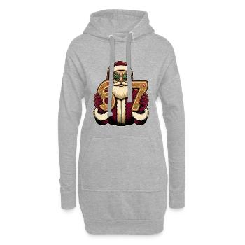 Le sucre du Père Noël compte 67 - Sweat-shirt à capuche long Femme - gris chiné - Devant