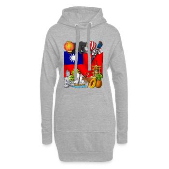Taiwan - Sweat-shirt à capuche long Femme - gris chiné - Devant