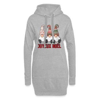 Frau Joyeaux Noel 3 Nordische Zwerge Winterweihnachten - Hoodie-Kleid - Grau meliert - Vorne