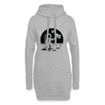 Bretonischer Astronaut Bretonische Flagge auf dem Mond BZH - Hoodie-Kleid - Grau meliert - Vorne