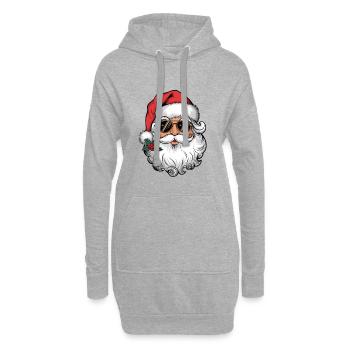 Père Noël avec des lunettes de soleil et un baiser de Noël - Sweat-shirt à capuche long Femme - gris chiné - Devant