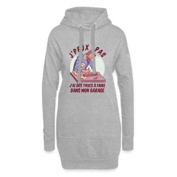 Ich kann nicht Garagenhumor DIY machen - Hoodie-Kleid - Grau meliert - Vorne