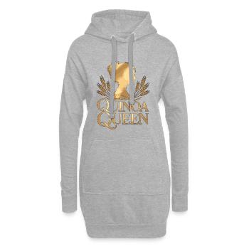 Nutritionniste Quinoa Queen Coach en nutrition - Sweat-shirt à capuche long Femme - gris chiné - Devant