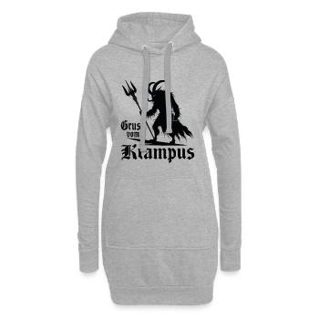 Gruss Vom Krampus Hässliches Weihnachtsmonster - Hoodie-Kleid - Grau meliert - Vorne