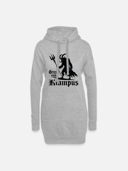 Gruss Vom Krampus Hässliches Weihnachtsmonster - Hoodie-Kleid - Grau meliert