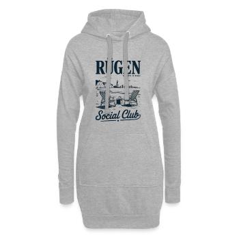 Rügen Ostsee Leuchtturm Social Club Beach - Hoodie-Kleid - Grau meliert - Vorne