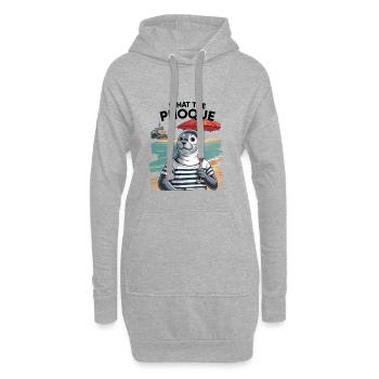 Cadeau Humour Normandie Phoque Normand Fierté - Sweat-shirt à capuche long Femme - gris chiné - Devant