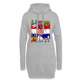 Kroatien - Hoodie-Kleid - Grau meliert - Vorne