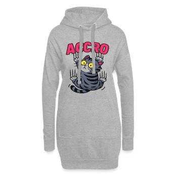 Chat ACCRO Humour Design Cartoon Mignon Cadeau - Sweat-shirt à capuche long Femme - gris chiné - Devant