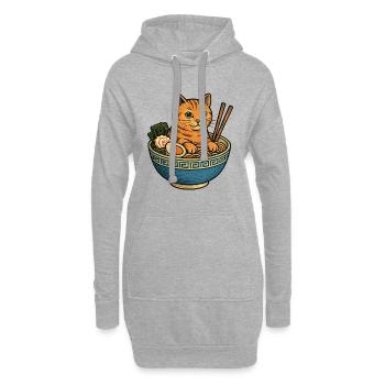 Lustige Katze im Ramen Schüssel Nudel Suppe Katzen - Hoodie-Kleid - Grau meliert - Vorne