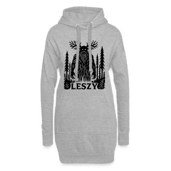 Waldgeist Leshy-Kunst - Hoodie-Kleid - Grau meliert - Vorne
