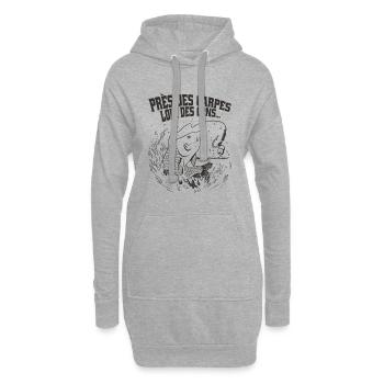 In der Nähe der Karpfen, weit weg von den Idioten, Fischerhumor - Hoodie-Kleid - Grau meliert - Vorne