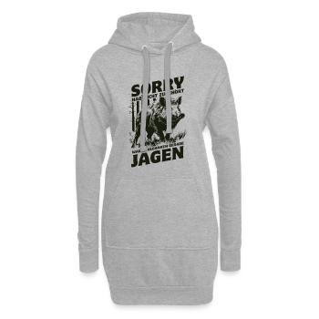 Hab nicht zugehört war in Gedanken beim Jagen - Hoodie-Kleid - Grau meliert - Vorne