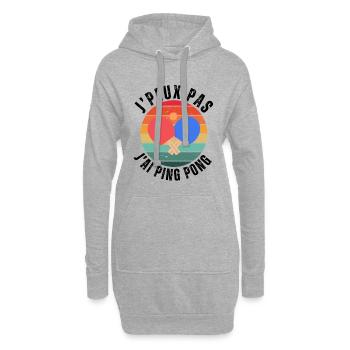 Je peux pas J'ai Ping pong Humour cadeau - Sweat-shirt à capuche long Femme - gris chiné - Devant