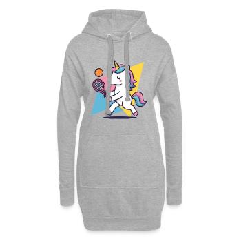 Kawaii licorne tennis, motif sportif coloré, mignon - Sweat-shirt à capuche long Femme - gris chiné - Devant