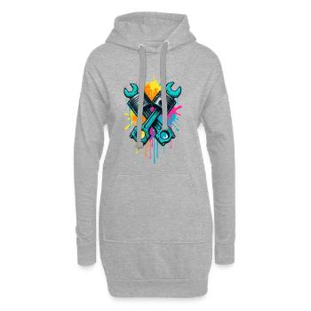 Screwdriver piston design, workshop mechanic - Hoodie Dress - heather grey - Front
