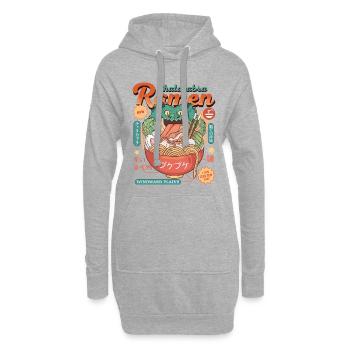 Ramen chasseurs - Sweat-shirt à capuche long Femme - gris chiné - Devant