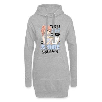 Juste une fille qui aime l’anime et le dessin - Sweat-shirt à capuche long Femme - gris chiné - Devant