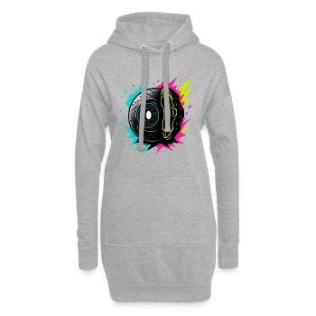 Puissance de freinage néon, t-shirt de tuning de course - Sweat-shirt à capuche long Femme - gris chiné - Devant