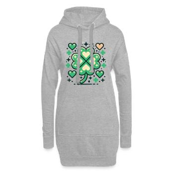 Cœur chanceux, trèfle Joystick pour la Saint-Patrick - Sweat-shirt à capuche long Femme - gris chiné - Devant