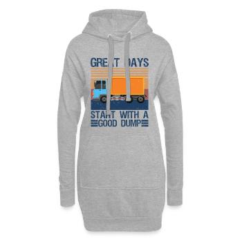 Les belles journées commencent par une bonne décharge - Sweat-shirt à capuche long Femme - gris chiné - Devant