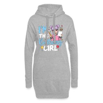 Je suis la fille d’anniversaire - Sweat-shirt à capuche long Femme - gris chiné - Devant