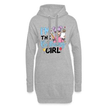 Je suis la fille d’anniversaire - Sweat-shirt à capuche long Femme - gris chiné - Devant