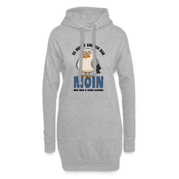 Möwe - Es heißt einfach nur Moin - Spruch - Hoodie-Kleid - Grau meliert - Vorne