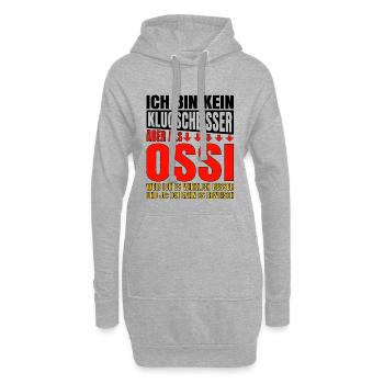Je ne suis pas un malin, Ossi sait mieux - Sweat-shirt à capuche long Femme - gris chiné - Devant