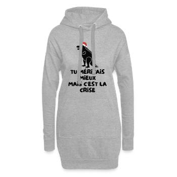 Weihnachtskrise Humor Lustiger Spruch Geschenkidee Weihnachten - Hoodie-Kleid - Grau meliert - Vorne