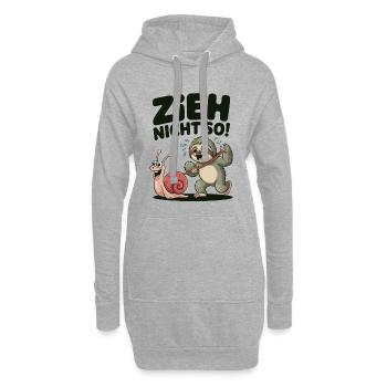 Faultier mit Schnecke, entspanntes funshirt - Hoodie-Kleid - Grau meliert - Vorne