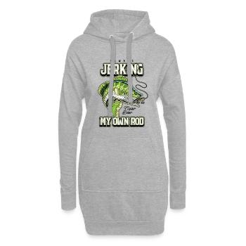Toujours en train de branler ma canne en train de pêcher bizarrement - Sweat-shirt à capuche long Femme - gris chiné - Devant