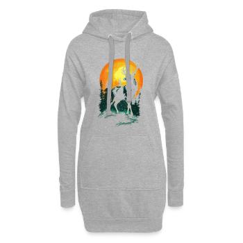 Hirsch, Wald, Natur, Wildnis, Outdoor, Tier - Hoodie-Kleid - Grau meliert - Vorne