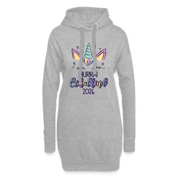 Hurra Schulkind 2026 - Hoodie-Kleid - Grau meliert - Vorne