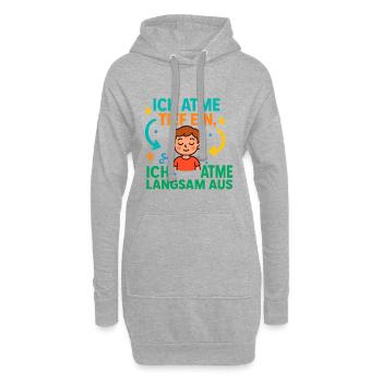 Je prends une profonde inspiration, la pleine conscience des enfants - Sweat-shirt à capuche long Femme - gris chiné - Devant