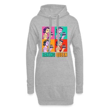 Cuisson Gâteau Cuisson Reine Cuisson Fée Boulanger Pop Art - Sweat-shirt à capuche long Femme - gris chiné - Devant