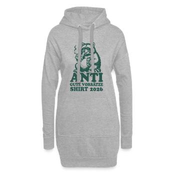Waschbär | Anti gute Vorsätze 2026 - Hoodie-Kleid - Grau meliert - Vorne