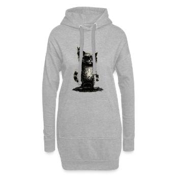 Lunettes de soleil Grunge Chat Chat Rockhand - Sweat-shirt à capuche long Femme - gris chiné - Devant