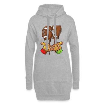 67 Meme Football Tropfende Zahlen Desing  - Hoodie-Kleid - Grau meliert - Vorne